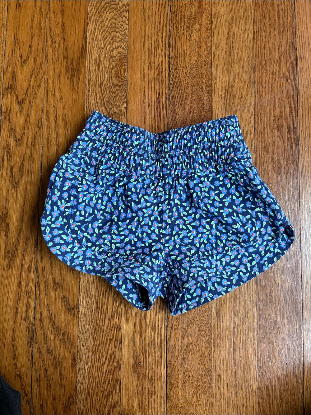 Crewcuts Navy Floral Wide Waistband Athletic Shorts